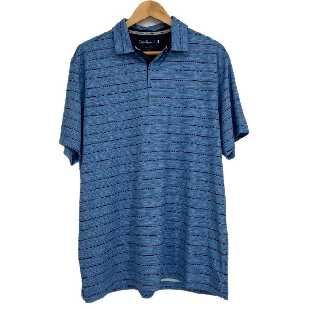 Walter Hagen Men’s Perfect 11‎ Striped Polo Shirt MGA31303 Size Large in Blue